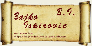 Bajko Ispirović vizit kartica